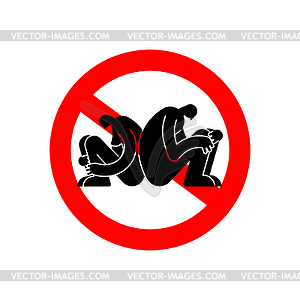 Stop relationships. Red prohibition sign. Ban - vector clipart
