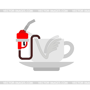 Чашка кофе и заправочная насадка. Заправка для кофе - векторная графика