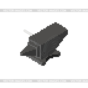 Anvil pixel art. 8 bit Blacksmith tool. pixelated - vector clipart