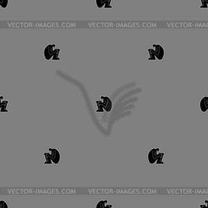 Loneliness pattern seamless. lonely man symbol - vector image
