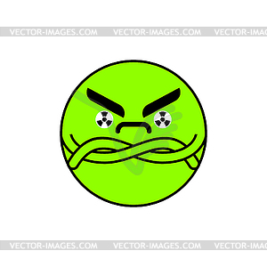Toxic emotion Angry. poisonous Unhappy face. - vector image