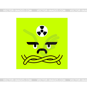 Toxic emotion Angry. poisonous Unhappy face. - vector clip art