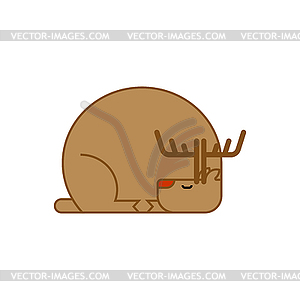 Sleeping Christmas reindeer. Reindeer Santa - vector clipart / vector image