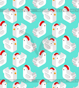 Chicken pattern seamless. Chicken farm birds - vector clip art