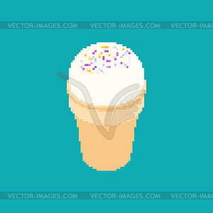 Ice cream pixel art. Sweets 8 bit - vector image