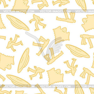 UFO cracker shape pattern seamless. monster - vector image