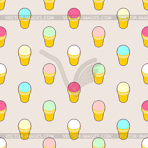 Ice cream pixel art pattern seamless. Sweets 8 bit - vector clipart