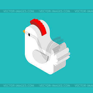 Chicken isometric . Chicken farm birds - vector image