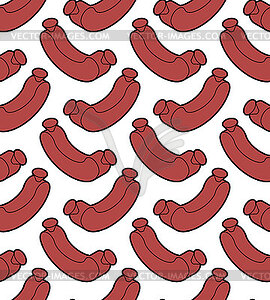 Sausage isometric pattern seamless. Meat - vector clip art