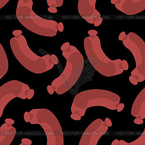 Sausage isometric pattern seamless. Meat - royalty-free vector clipart