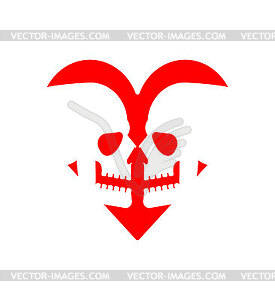 Love to death. Skeletons kiss Sign Valentine`s - color vector clipart