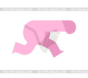 Running Penis . dick run. Male genital organ escape - vector clipart