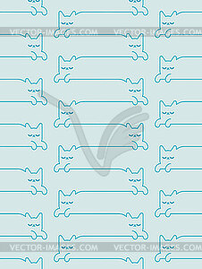 Linear cat pattern seamless. Pet lines background - vector clipart