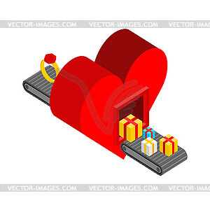 Automatic Love production. Production complex of - vector image