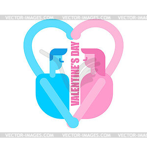 Valentine`s day Couple of lovers holding hands. - vector image