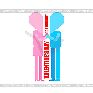 Valentine`s day Couple of lovers holding hands. - vector EPS clipart