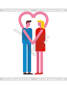 Valentine`s day Couple of lovers holding hands. - vector clipart