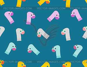 Sock doll cartoon pattern seamless. Socks puppet - vector image