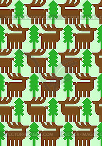 Deer ethnographic pattern seamless. Elk - vector EPS clipart