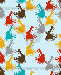 Hippopotamus pattern seamless. Hippo background. - vector clip art