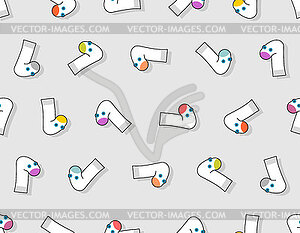 Sock doll cartoon pattern seamless. Socks puppet - vector clipart