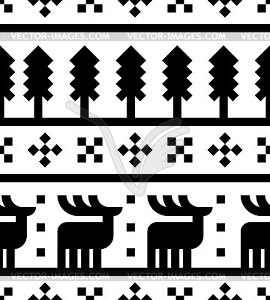 Deer ethnographic pattern seamless. Elk - vector clipart