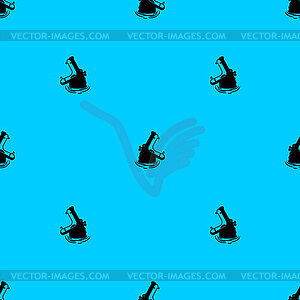 Hippopotamus pattern seamless. Hippo background. - vector clipart