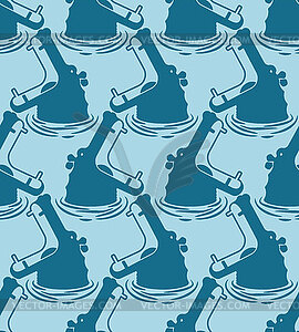 Hippopotamus pattern seamless. Hippo background. - vector image