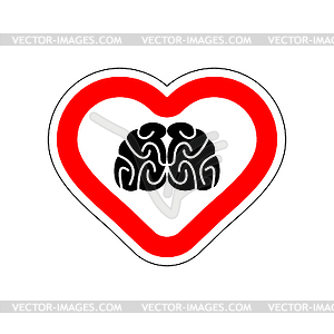 I love think. I like to brain. Red road sign in - vector clipart / vector image