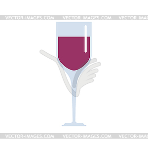 Glass of red wine icon sign . Glass of alcohol - vector image