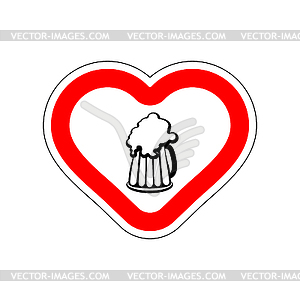 I love Beer. I like to Alcohol. Red road sign in - vector clipart / vector image