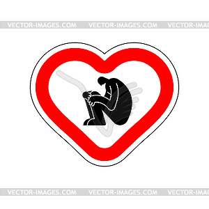 I love solitude. I like to loneliness. Red road sig - vector image