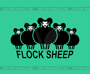 Значок знака стада овец. Символ сельскохозяйственных животных - графика в векторном формате