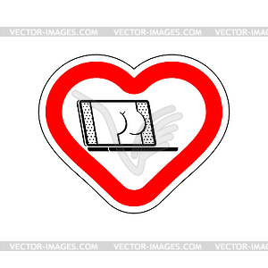 I love porn. I like to adults films XXX. Red road - royalty-free vector clipart