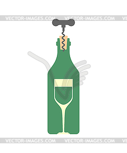 Знак бутылки вина и бокала. Значок-символ штопора - клипарт в векторе / векторное изображение