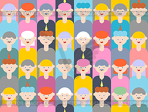 Cartoon people Pattern seamless. residents - vector clipart