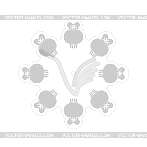 Counting sheep template for sleep mechanism. - vector clipart