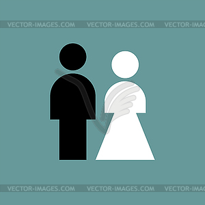 Newlyweds icon. Wedding sign. Marriage symbol - vector clipart