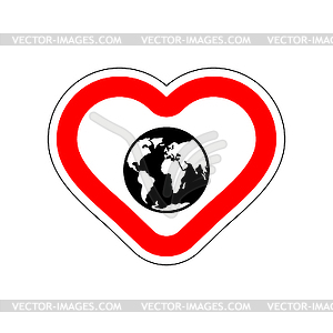 I love earth. I like to planet earth. Red road - vector clipart