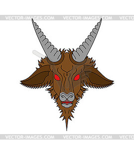 Satan sign. Goat head in pentagram. Baphomet symbol - vector clipart / vector image