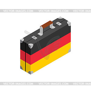 Retro suitcase of Germany. Germany flag on travel - vector clipart / vector image