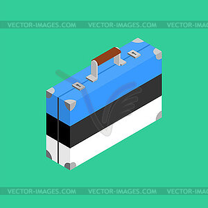 Retro suitcase Estonia. Estonia flag on travel - vector clipart / vector image
