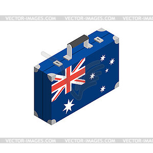 Retro suitcase of Australia. Australia flag on - vector clipart / vector image