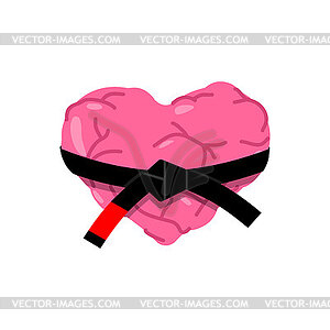 Judo heart and belt. Love for karate. Heart and - vector clip art