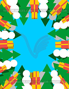 Christmas Frame background. Christmas tree and - vector image