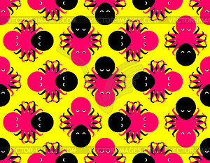 Couple of octopuses pattern seamless. Concept Love - royalty-free vector clipart