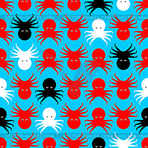 Octopus pattern seamless. devilfish background. Bab - vector clip art
