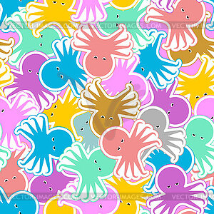Octopus pattern seamless. devilfish background. Bab - royalty-free vector clipart