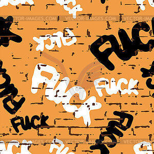 Fake writing on wall seamless pattern. Vandal - vector image