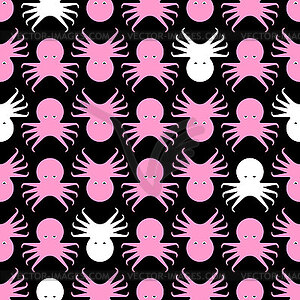 Octopus pattern seamless. devilfish background. Bab - vector clipart